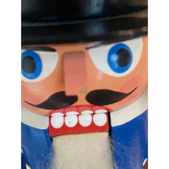 Authentic German Erzgebirge Handcraft Nutcracker Made in Germany Blue Soldier 8" - Picture 7 of 7